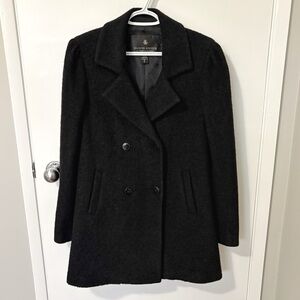 Maison Scotch Scotch and Soda Double Breasted Boiled Wool Black Peacoat size 2
